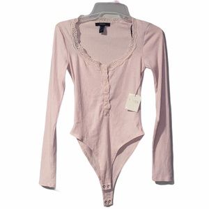 Forever 21 pink long sleeve body suit